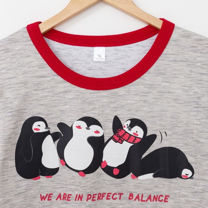 Комплект женский (свитшот, леггинсы) Пингвин-2 цвет серый, р-р 50