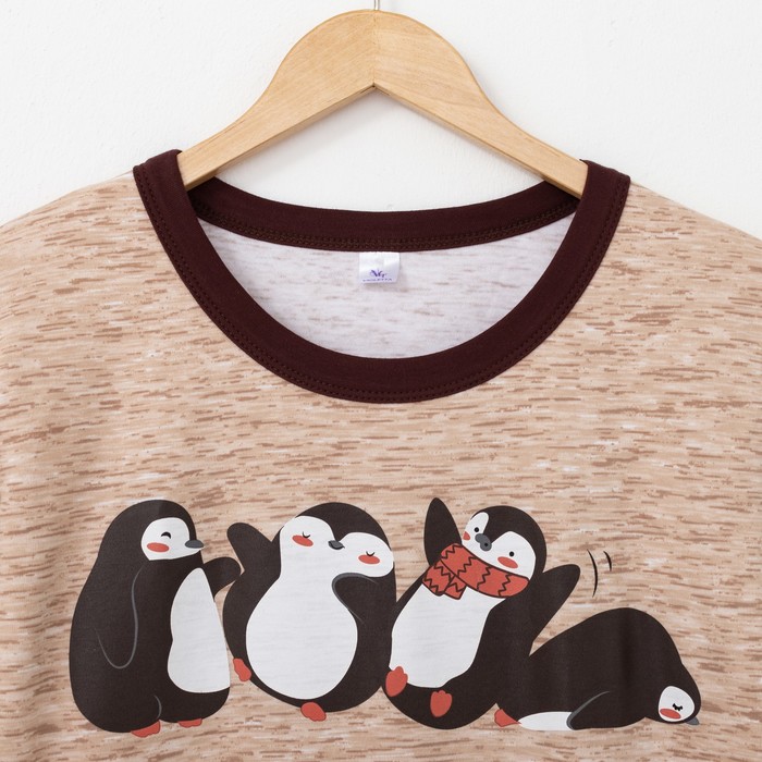 Комплект женский (свитшот, леггинсы) Пингвин-2 цвет бежевый, р-р 42