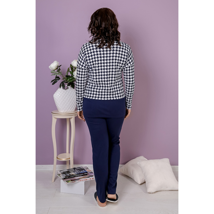 Комплект женский (джемпер, брюки) Шанель-2 цвет бело-чернильный, р-р 50