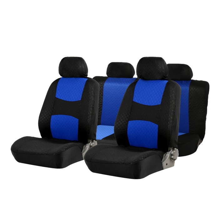 Авточехлы TORSO Premium универсальные, 9 предметов, чёрно-синий AV-4