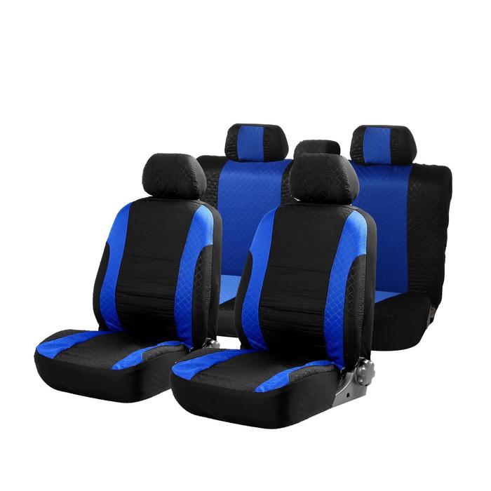 Авточехлы TORSO Premium универсальные, 9 предметов, чёрно-синий AV-15