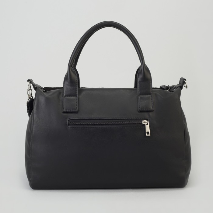 Сумка женская, отдел на молнии, наружный карман, длинный ремень, цвет чёрный