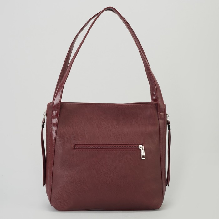 Сумка женская, отдел с перегородкой на молнии, наружный карман, цвет бордовый