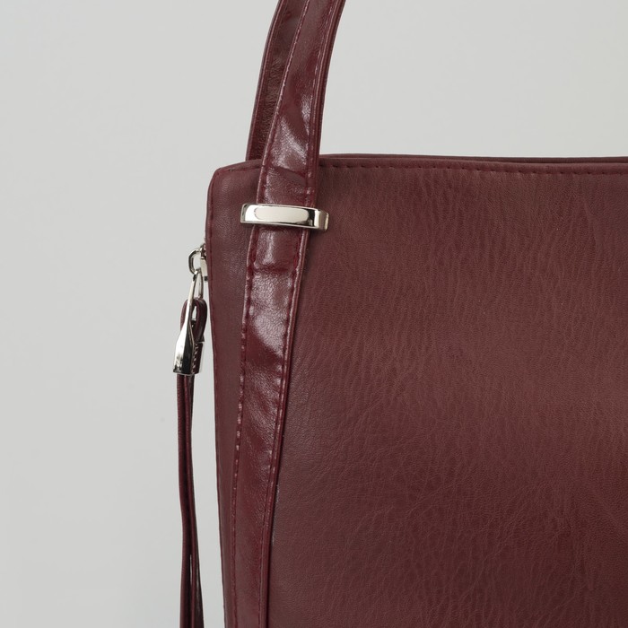 Сумка женская, отдел с перегородкой на молнии, наружный карман, цвет бордовый