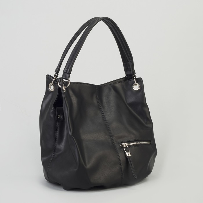 Сумка женская, отдел на молнии, наружный карман, цвет чёрный