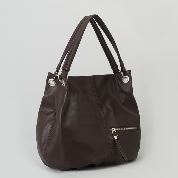 Сумка женская, отдел на молнии, наружный карман, цвет коричневый