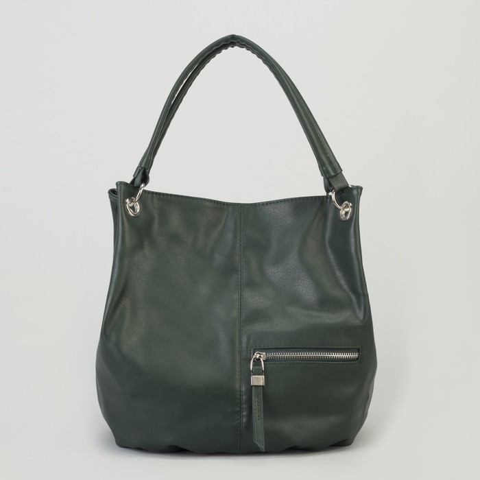 Сумка женская, отдел на молнии, наружный карман, цвет зелёный