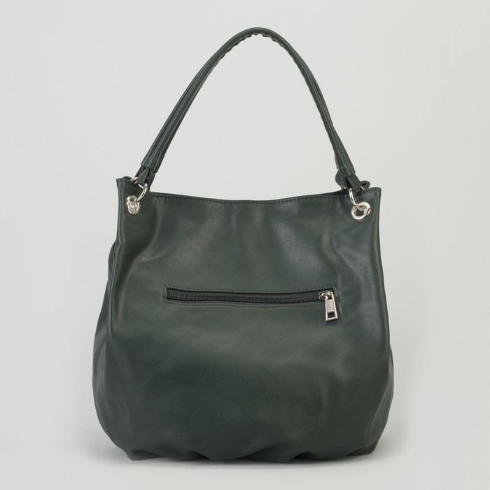 Сумка женская, отдел на молнии, наружный карман, цвет зелёный