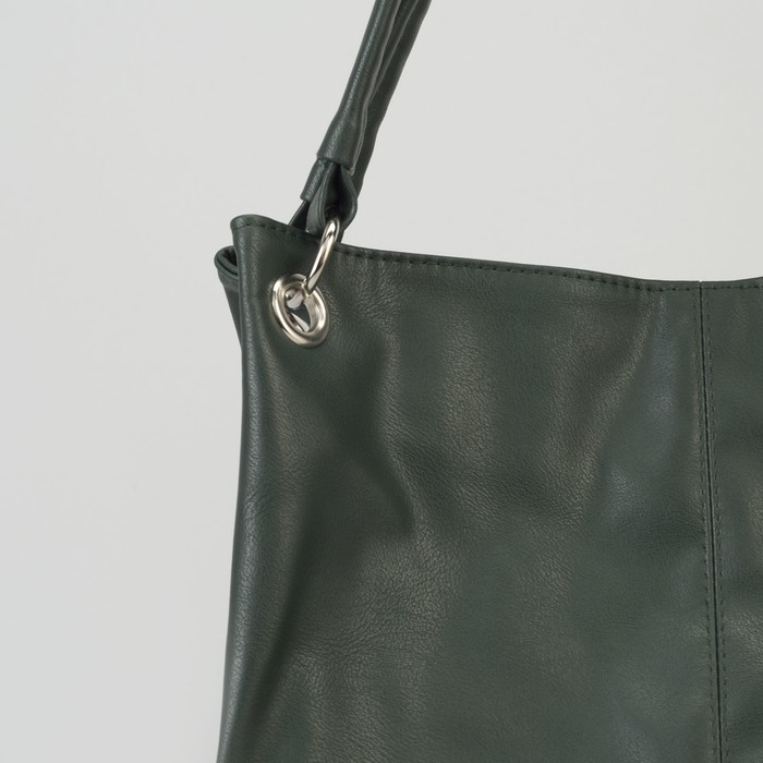 Сумка женская, отдел на молнии, наружный карман, цвет зелёный