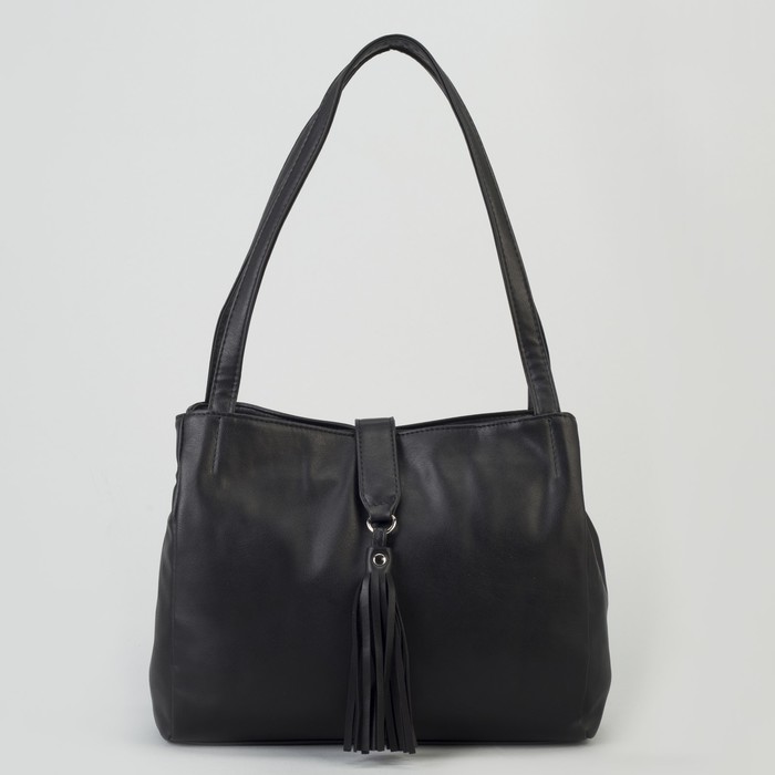 Сумка женская, отдел с перегородкой на молнии, наружный карман, цвет чёрный