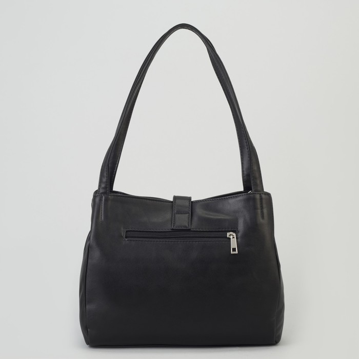 Сумка женская, отдел с перегородкой на молнии, наружный карман, цвет чёрный