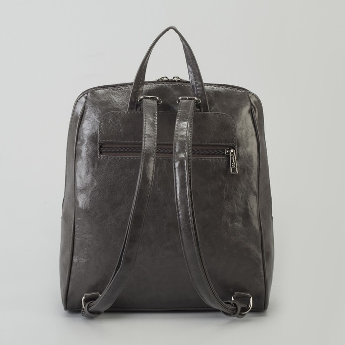 Рюкзак, отдел на молнии, 2 наружных кармана, цвет серый