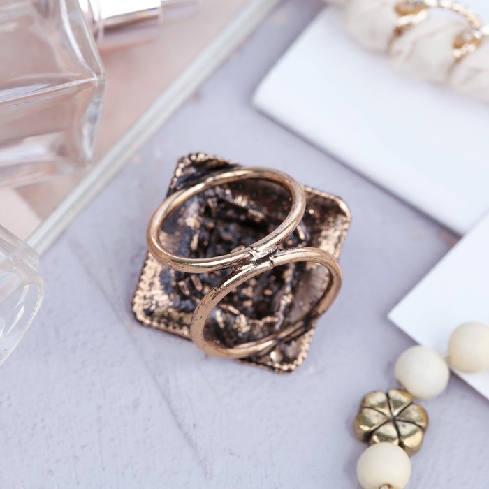 Кольцо для платка "Тысяча и одна ночь" ромб, цвет красно-зеленый в черненом золоте