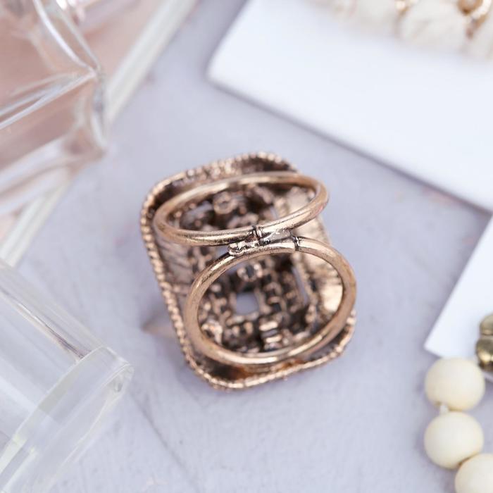 Кольцо для платка "Тысяча и одна ночь" прямоугольник, цвет красно-зеленый в черненом золоте 371447