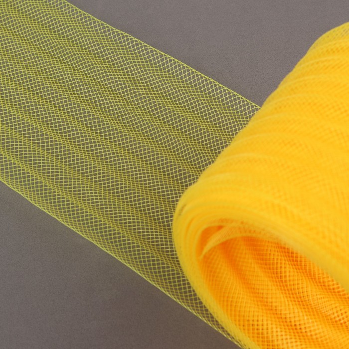 Регилин плоский, гофрированный, 70мм х 5±1м, цвет жёлтый