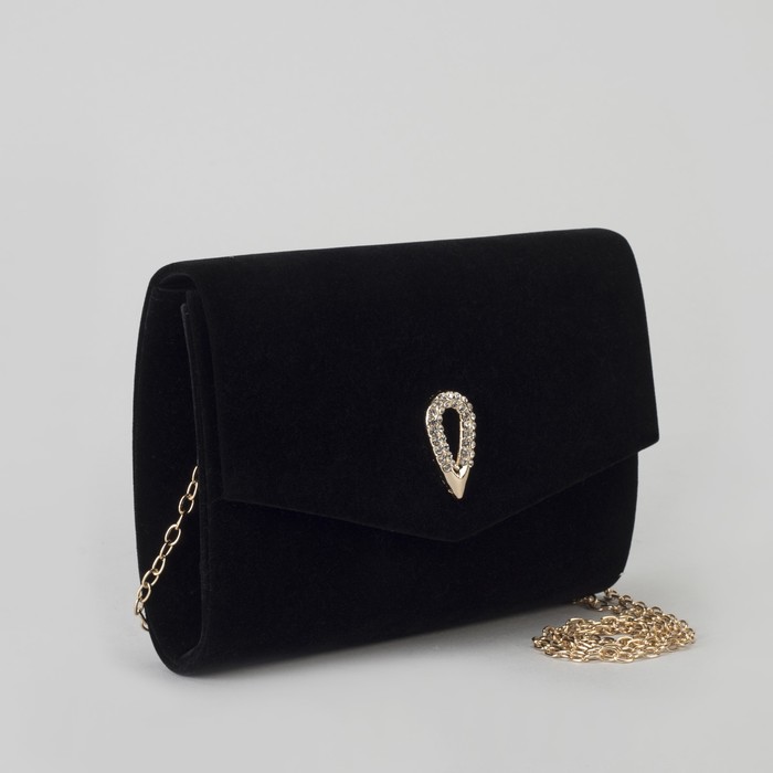 Сумка женская, отдел на клапане, цвет чёрный