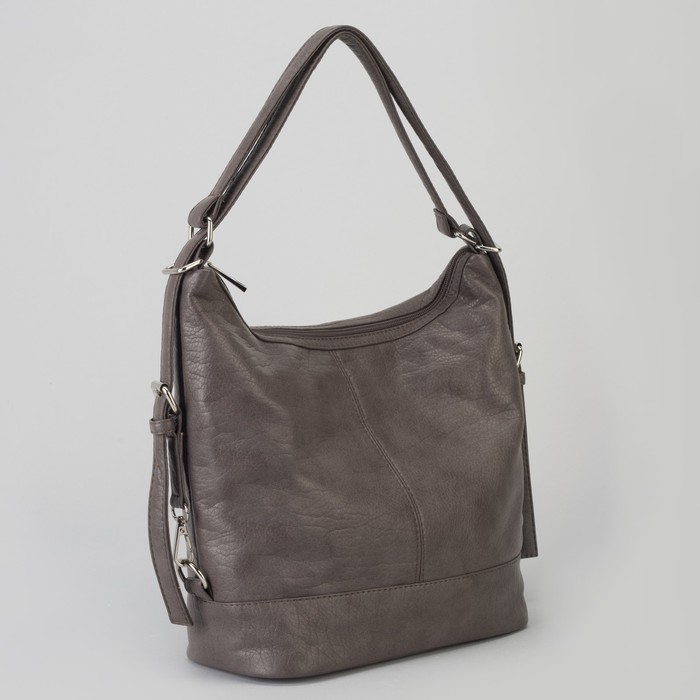 Сумка-рюкзак женская, отдел на молнии, наружный карман, цвет коричневый