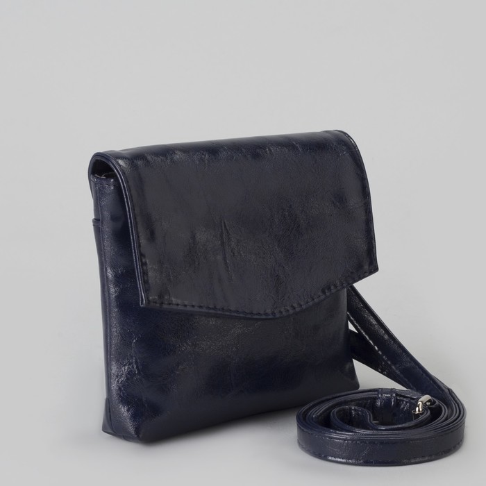 Сумка женская, отдел на магните, длинный ремень, цвет синий