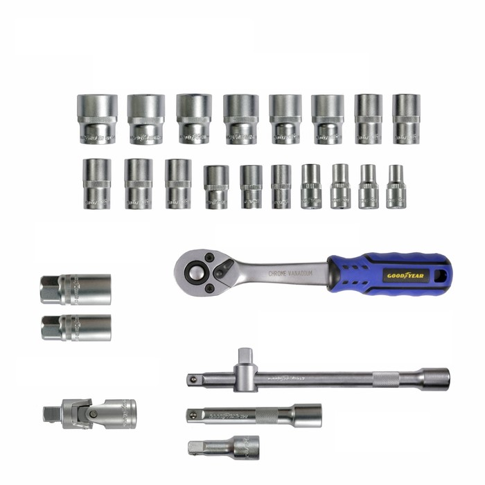 Набор инструментов Goodyear GY002026, 26 предметов, кейс, 3/8"