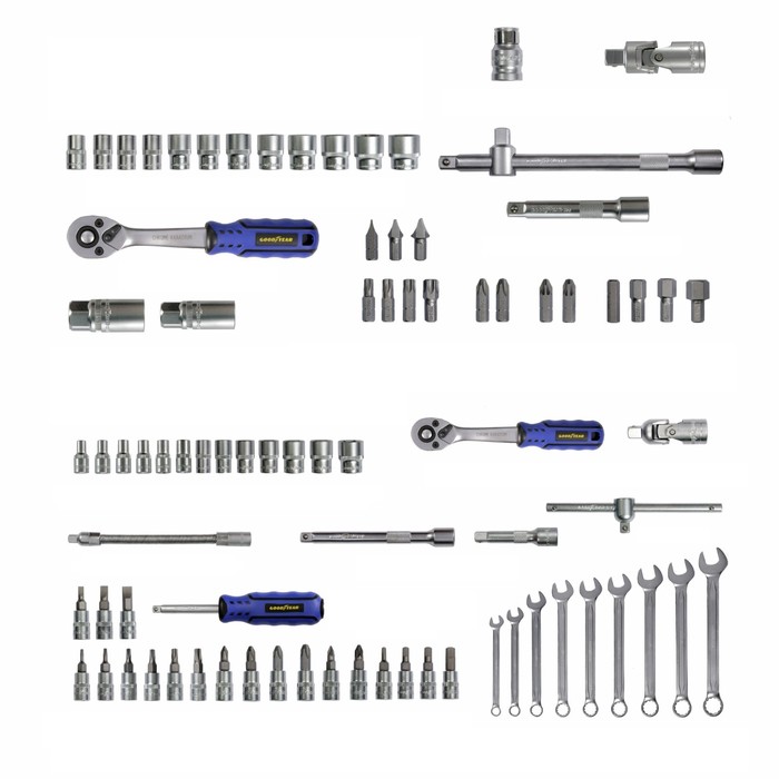 Набор инструментов Goodyear GY002081, 81 предмет, кейс, 1/2", 1/4"