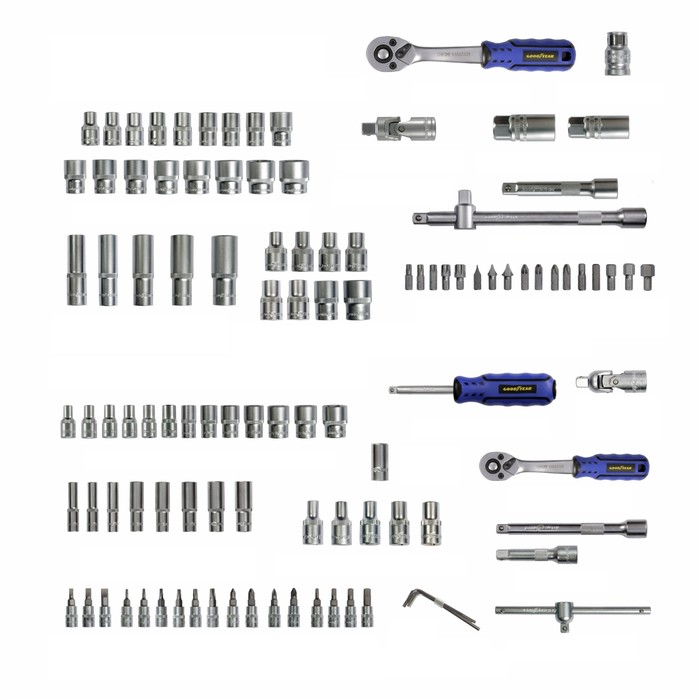 Набор инструментов Goodyear GY002110, 110 предметов, кейс, 1/2", 1/4"