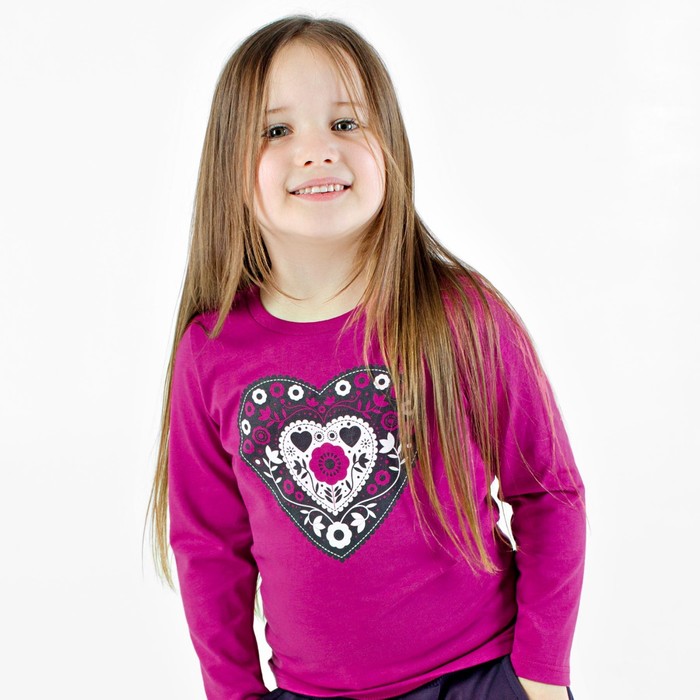 Лонгслив для девочки, 'Клюква', рост 110 см