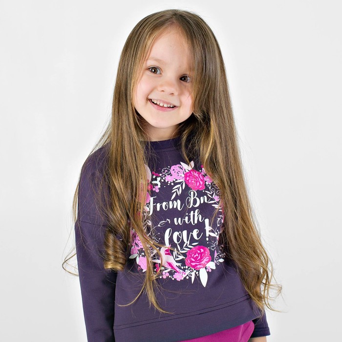 Свитшот для девочки, 'Клюква', рост 122 см