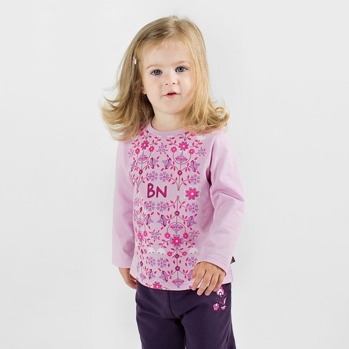 Лонгслив для девочки, 'Клюква', рост 98 см