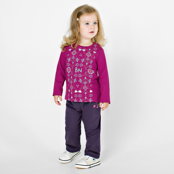 Лонгслив для девочки, 'Клюква', рост 92 см
