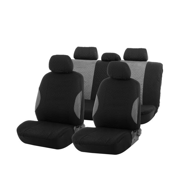 Авточехлы на сиденья TORSO Premium универсальные, 9 предметов, чёрно-серый AV-19