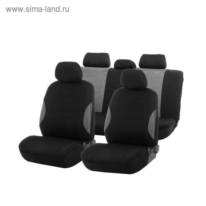 Авточехлы TORSO Premium универсальные, 9 предметов, чёрно-серый AV-19