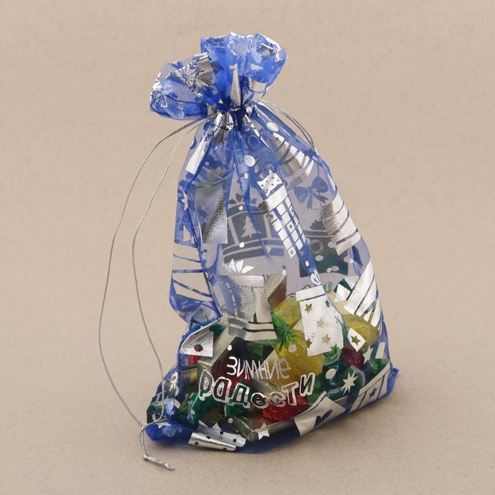 Мешочек подарочный органза «Зимние радости», 10 х 12 см