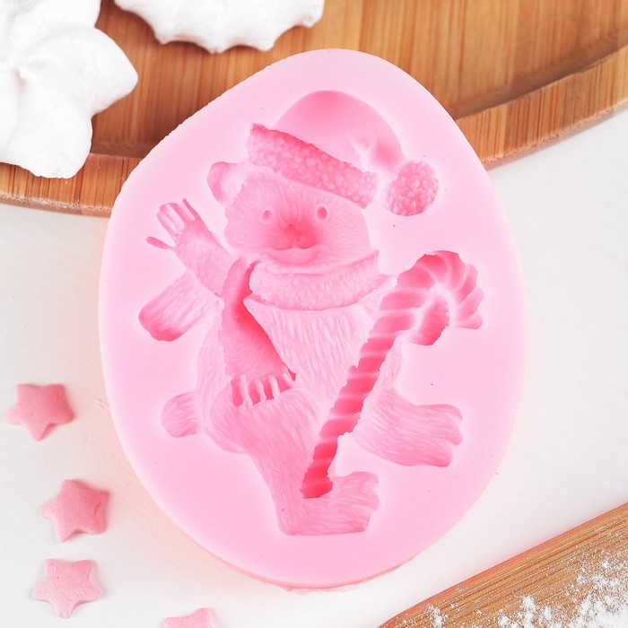 Молд 7,3х5,7х1,5 см "Новогодний медвежонок"