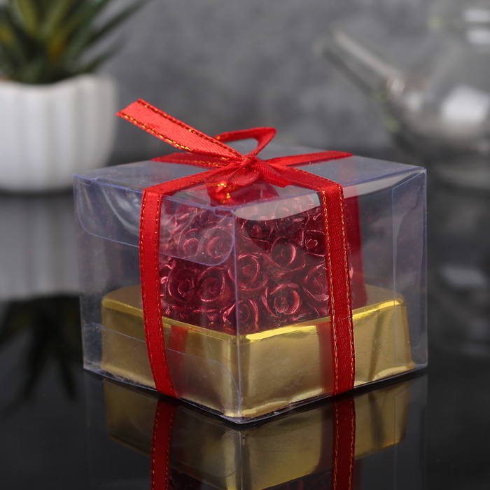 Свеча шар 5х5см "Цветочная", рубин