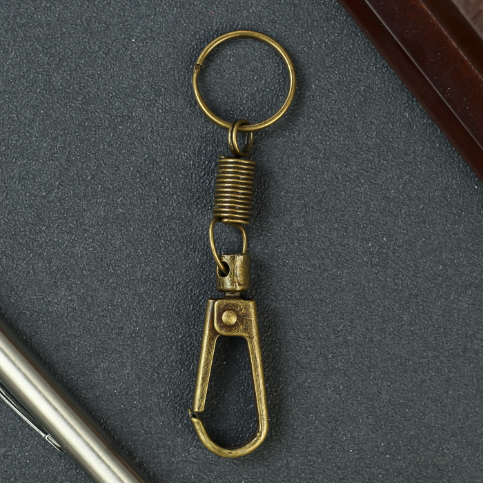 Брелок металл с карабином на пружине 11х2,8 см