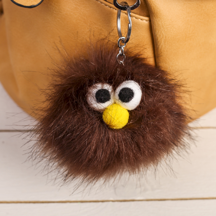 Пушистик на кольце "Домовёнок" МИКС 10х10х10 см