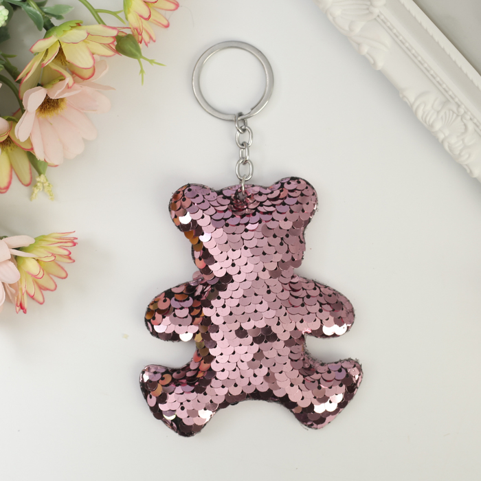 Брелок текстиль пайетки "Медвежонок" МИКС 9,5х8,5 см