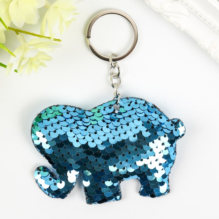 Брелок текстиль пайетки "Слоник" МИКС 9х6 см