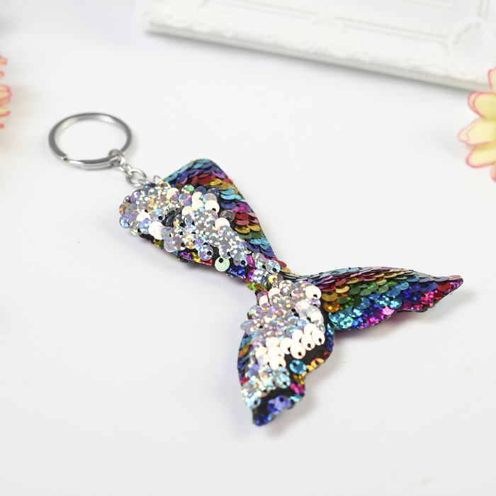 Брелок текстиль пайетки "Хвост русалки" МИКС 10х9 см
