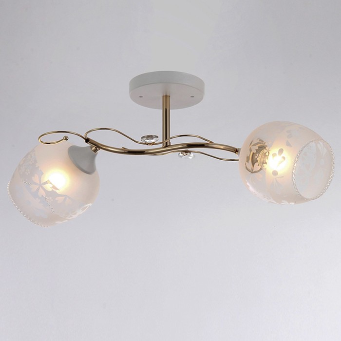 Люстра "Иона" 2*40W E27 белый-золото