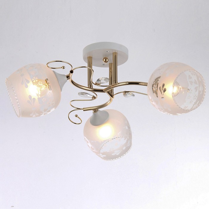 Люстра "Иона" 3х40W E27 белый-золото