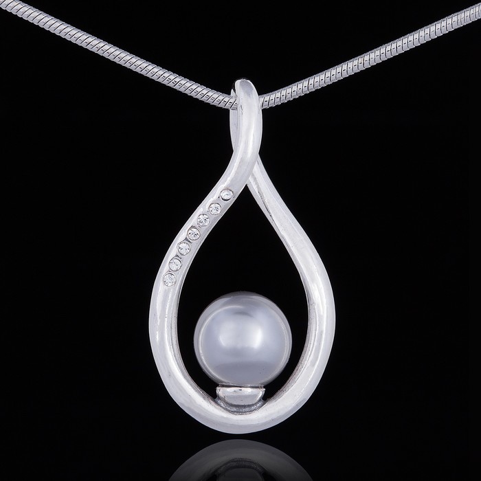 Кулон "Эол", цвет серый в чернёном серебре