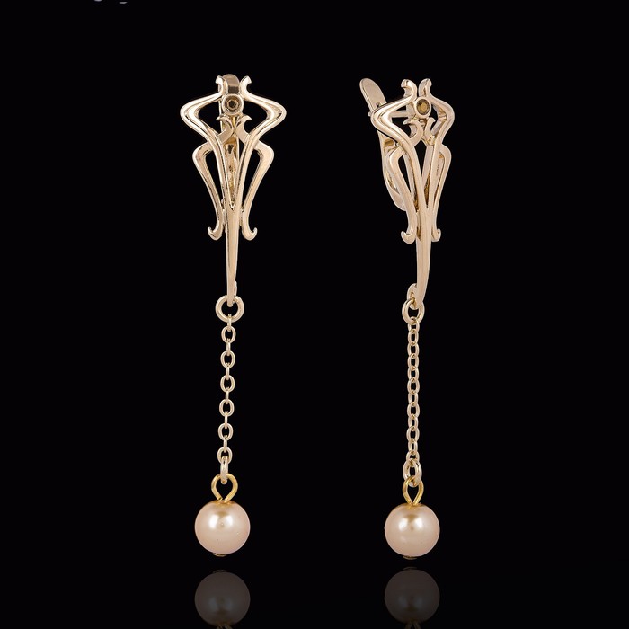 Серьги "Вагнер", цвет жёлтый в золоте