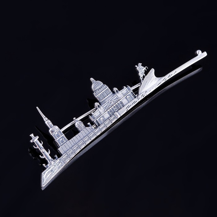 Брошь "Панорама", цвет чернёное серебро