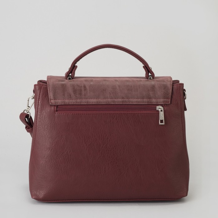 Сумка женская, отдел с перегородкой на молнии, наружный карман, длинный ремень, цвет бордовый