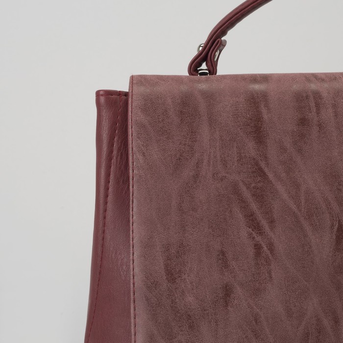 Сумка женская, отдел с перегородкой на молнии, наружный карман, длинный ремень, цвет бордовый