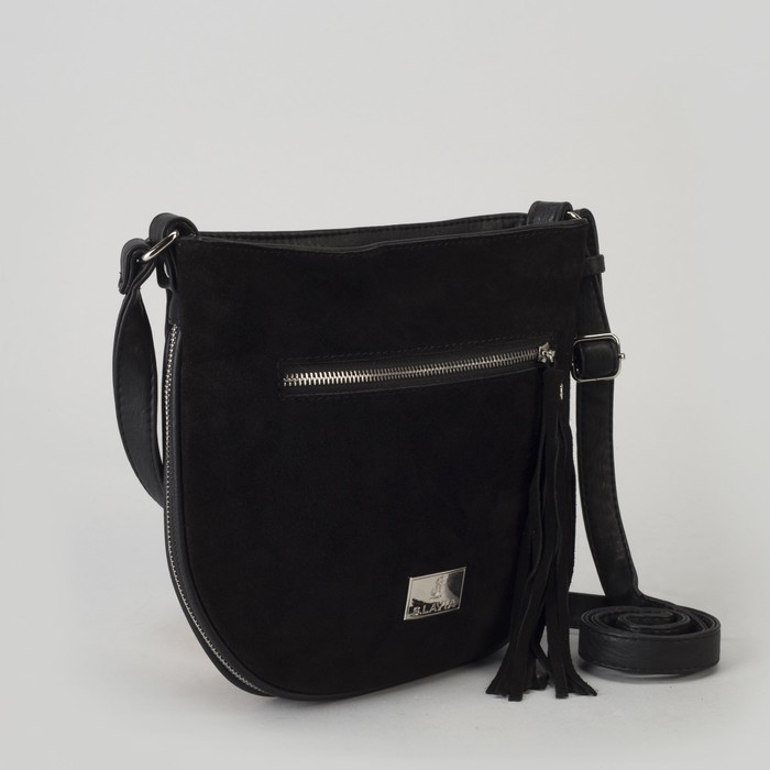 Сумка женская, отдел на молнии, 2 наружных кармана, цвет чёрный