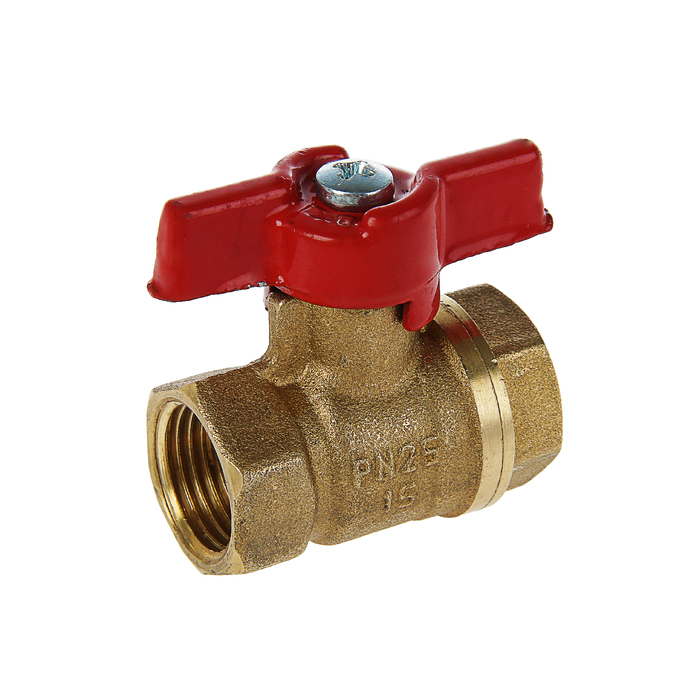 Кран шаровой "БАЗ" 11б27п1 А30/1, PN 16, внутренняя/внутренняя резьбя  1/2", бабочка