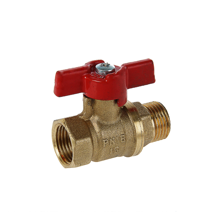 Кран шаровой "БАЗ" 11б27п1 А31/1, PN 16, внутренняя/наружная резьбя 1/2", бабочка