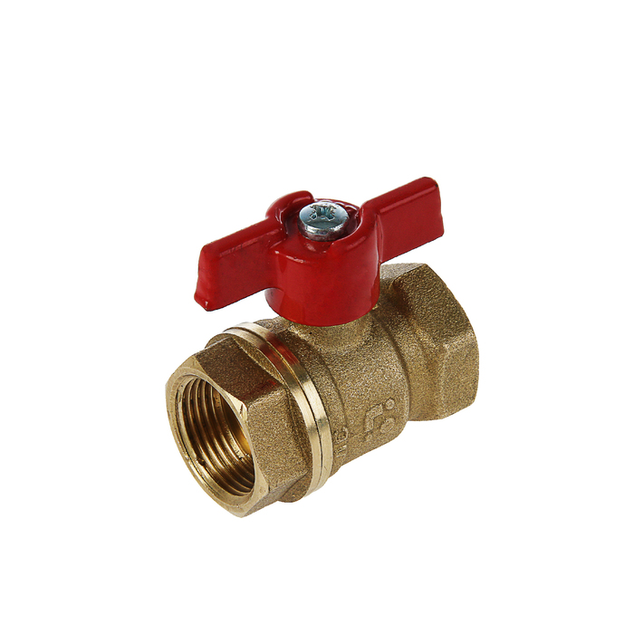 Кран шаровой "БАЗ" 11б27п1 А30/1, PN 16, внутренняя/внутренняя резьбя 3/4", бабочка